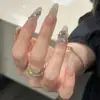 30 Piezas de Puntas Populares de Uñas Artísticas Domésticas, Colección Dulce y Linda de Nudo de Lazo Ojo de Gato Estilo Francés, Puntas de Uñas Portátiles al por Mayor