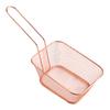Cesta quadrada simples de aço carbono para fritar batatas fritas, cesta criativa americana para dim sum, cesta multifuncional para fritar lanches, cesta com filtro de óleo