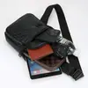 Bolso de Pecho de Moda con Patrón Tejido para Hombre, Gran Capacidad, Piel Sintética, Resistente al Desgaste, Bolso de Hombro Multicapa, Simple, Casual, Portátil, Bolso Cruzado