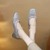 Sapatos Femininos de Tecido Vazado com Salto Escondido Estilo Francês, Novidade Moda Verão 2026 Respiráveis Versáteis Slip-On