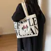 2024 Nova Bolsa de Mão Mickey Bolsa de Compras Bolsa Tote de Ombro para Estudante Universitário Bolsa de Lona de Grande Capacidade Feminina de Verão