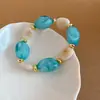 Pulsera Geométrica Ovalada Transfronteriza Europea y Americana Estilo Vacacional Playa Diseño de Nicho Sentido de Diseño Pulsera Lujo Ligero Sentido de Alta Gama Joyería de Mano