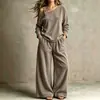 Conjunto de Dos Piezas de Pana 2026 Tienda Independiente de Amazon Más Vendido para Mujer, Casual, Corte Holgado, Moda, con Diseño de un Hombro