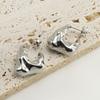 Aretes Irregulares de Acero Inoxidable Transfronterizo de Moda Europea y Americana Combinables con Todo Acero de Titanio Electrochapado en Oro de 18K Aretes Ins Wind para Mujer