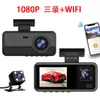 Novo Gravador de Condução de Três Lentes Mais Vendido 1080P Três Lentes Conexão Wifi Visão Noturna Gravador Grande Angular Dvr
