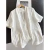 2026 Verão Estilo Fino Ombro Reto Blazer de Manga Curta com Um Botão Cardigã Fino Top Curto Atacado N3Et09932