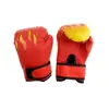 Luvas de Boxe Fábrica Atacado Luvas de Treinamento Adulto e Infantil para Luta e Sanda com Padrão de Chama PU Luvas de Fitness