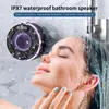 Vendas diretas da fábrica: Caixa de som Bluetooth à prova d'água IPX7 com ventosa, portátil para uso no banheiro, luzes coloridas RGB, alto-falante sem fio, opções de atacado e personalização disponíveis