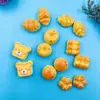 Juguete de Comida Simulada Oso de Dibujos Animados Expresión Pan Decoración de Resina Accesorios de Pegamento de Crema DIY Materiales para Joyería Hecha a Mano