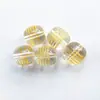 Cuentas de Vidrio Transparentes Blancas con Estampado Dorado, Letra Cursiva de Cinco Líneas, Cuentas Sueltas Redondas, Cuentas de Vidrio Estilo Vintage, Accesorios DIY de Imitación de Cristal Blanco, Venta al por Mayor