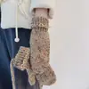 Manoplas de Hilo de Colores Todo Incluido para Mujer con Pulgar para Pantalla Táctil Cuello Colgante Ciclismo al Aire Libre Guantes Cálidos Nuevo Producto de Invierno