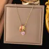 Cadeia de clavícula de venda quente com microincrustação de cobre banhado a ouro com diamante azul estrela-do-mar, novo para o verão, estilo praia oceânica, transfronteiriça