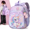 Mochila Escolar para Jardín de Infancia para Clases Pequeñas, Medianas y Grandes, Mochila de Dibujos Animados de Elsa y Unicornio para Niños, Mochila Ligera de Viaje para Niñas