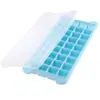 Molde de Hielo de Silicona de 24 Cuadrículas Molde de Hielo Bloque de Hielo Congelador Rápido Caja de Bloque de Hielo Caja de Hielo Cuadrada Hogar con Tapa