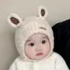 Chapéu Infantil Estilo Coreano para Outono e Inverno, Gorro de Tricô Pontudo Quente e Espesso para Meninos e Meninas, Chapéu à Prova de Vento e Protetor de Orelhas