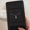 Collar con Colgante Lágrimas de Sirena de Acero de Titanio para Mujer, Cadena para Clavícula de Gota de Agua Azul de Lujo Ligero, Accesorio Popular de Celebridad de Internet de TikTok