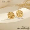 Pendientes Europeos y Americanos de Acero Inoxidable con Textura Martillada, Pendientes de Gama Alta para Mujer de Nicho, Audaces y Elegantes, Joyería de Acero de Titanio que No se Desvanece, Transfronterizo