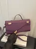 Nova bolsa clutch longa da Amazon 2025 com padrão de palmeira, versão mini da bolsa de mão de moda Kelly, bolsa transversal para mulheres