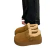 Plataforma transfronteiriça com estoque disponível, sapatos estilo Birkenstock com sola grossa e forro de fleece para mulheres, nova coleção 2026, botas de neve com sola grossa, sapatos de algodão Birkenstock de inverno