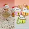 Colgante de oro cuadrado de la fortuna 999 de oro puro, serie de gatitos de peluche con cordón para promoción de transmisiones en vivo de TikTok