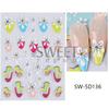 Pegatinas de uñas de mariposa roja en línea al por mayor libro rojo pequeño mariposa colorida láser flor 5D relieve tridimensional pegatinas adhesivas