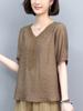 Camiseta informal para mujer, novedad de verano 2024, para madres de mediana edad, diseño pequeño, top de nicho con sentido
