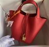 Bolso Nuevo de Cuero Genuino para Mujer Bolso Cesta de Verduras Cuero de Vaca de Primera Capa Togo Casual Moda Bandolera Bolso Balde Venta al por Mayor de Fábrica