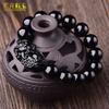 Pulseira Coragem de Obsidiana Natural Moda Masculina e Feminina Contas de Cristal Olho Arco-Íris Pulseira de Círculo Único fornecimento direto para atacado