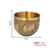 Copa de latón repujada con dragón y fénix, adorno de copa de vino de dragón y fénix "Cien Bendiciones" estilo chino, regalo creativo de alta gama para uso personal