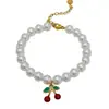 Pulsera Cruzada de Amazon de Nuevo Producto Moda Lujo Ligero Simple con Cuentas de Chile Rojo Pulsera Personalizada con Colgante de Cereza para Mujer