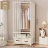 Guarda-Roupa Simples com Tubos de Aço Espessados e Reforçados, Guarda-Roupa de Tecido com Estrutura Totalmente em Aço para Apartamentos de Aluguel, Armário de Armazenamento para Uso em Quarto de Casa