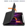 Adecuado para iPad 10ª/11ª generación, pegatina trasera, funda blanda con ranura para lápiz, tapa de tres pliegues, modo de suspensión/activación, funda protectora plana de cuero