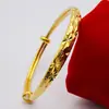 Feiras e Encontros de Pulseiras de Gipsofila, Pulseiras de Estrela de Cobre Banhado a Ouro Sand, Joias Redondas Planas Sólidas 6N, Uma Cor por Dentro e por Fora