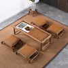 Mesa de Café de Bambú Tatami, Mesa Pequeña Sencilla para Ventana Abuhardillada, Mesa de Café Pequeña Estilo Japonés, Mesa de Piso, Mesa Baja Zen, Combinación de Mesa y Silla Retro