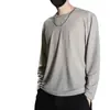 Camiseta de Manga Comprida Masculina Verão Outdoor Proteção Solar Fina Secagem Rápida Esportiva Branca Solta Tamanho Grande Seda Gelo Camiseta Básica Moderna