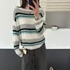 Suéter de Punto Rayado de Moda para Mujer 2026 Primavera y Otoño, Versátil, Adelgazante y Juvenil