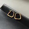 Pendientes Cuadrados Geométricos Chapados en Oro Real Estilo Europeo y Americano para Mujer, Pinzas Metálicas Exageradas de Personalidad de Gama Alta, Pendientes Estilo Celebridad de Internet