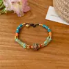 Nuevo Colgante Redondo Chino Pulsera de Moda Lujo Ligero Gama Alta Simple Exquisito Pulsera Retro Versátil Personalidad Joyería de Mano