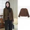 Casaco curto de lã estilo Chanel para mulheres, novidade outono e inverno, estilo coreano e japonês, para baixinhas, elegante, de alta qualidade, jaqueta slim