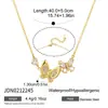 E-commerce Trans-Europa Estilo INS Temperamento Aço Titânio Inserido Strass Luxo Leve Aço Inoxidável Banhado a Ouro 18k Colar Borboleta Feminino Atacado