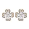 Pendientes de botón de plata de ley s925 de moda, lujo ligero, corazón, trébol de cuatro hojas, nicho, exquisitos, gama alta, dulce temperamento, versátiles
