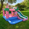 Castillo Inflable Interior Pequeño Blanco Estilo Europeo Castillo Inflable Interior Tobogán Infantil Trampolín Castillo Inflable para Saltar en Bodas