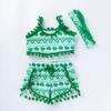 Roupa Infantil, Conjunto de Verão Feminino, Suspensórios de Borla Modernos e Fofos, Shorts e Acessórios de Cabelo, Conjunto de 3 Peças, Roupa Casual de Estilo Étnico para Bebês