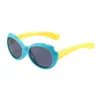 Gafas de Sol Infantiles Estilo Europeo y Americano, Estilo Simple Ojo de Gato, Bloqueo de Color, Montura Grande, Protección UV, Gafas de Sol Polarizadas de Silicona para Niños al por Mayor