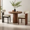 Silla con Respaldo Retro Nórdico, Silla de Comedor Vintage Estilo Francés, Silla de Tocador Minimalista Estilo Wabi-Sabi para Uso Doméstico de Madera Maciza, Silla Hipopótamo de Lujo Ligero