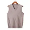 Comércio Exterior Inverno Novidades Cardigan Colete Gola V Suéter de Lã Masculino Cor Sólida Versátil Tricô Gola V Xale