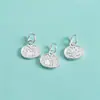 Prata Esterlina S925 Galvanizada Artesanato de Precisão Pingente Dupla Face Pulseira de Cristal DIY Acessório Charme de Lótus