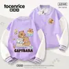 Jaqueta Infantil Kapibala Primavera e Outono 2025 Nova Estilosa Roupas para Meninos e Meninas Crianças Maiores Jaqueta de Baseball Roupa de Primavera Infantil
