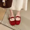 Zapatos Mary Jane peludos súper bonitos súper calientes con lazo francés 2026 Otoño/Invierno nuevo zapato peludo de una sola tira para mujer