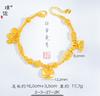 Tienda de Oro Puzuo Mismo Sha Jin Xing Yue Jifu Calabaza Pequeño Lingote de Oro Moneda Bola de Nudo Pulsera Joyería de Alta Calidad Mujeres